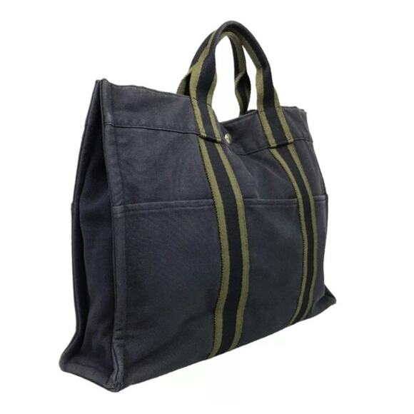 Hermes Fourre Tout MM Navy blue Tote Hand Bag RJC3013 - Picture 3 of 16